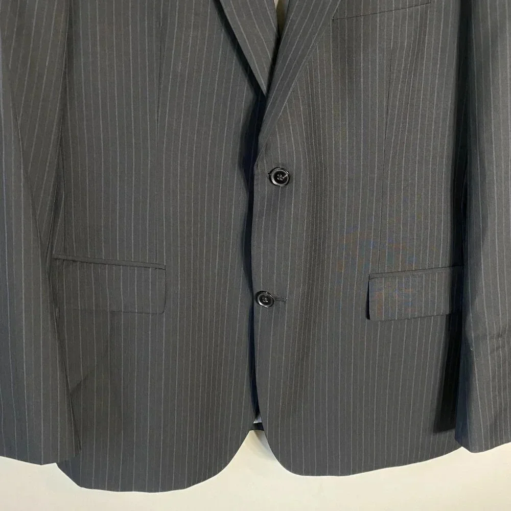 Boss Hugo Boss Pinstripe Wool Sport Coat Dinner Jacket Blazer Men's 44R Black